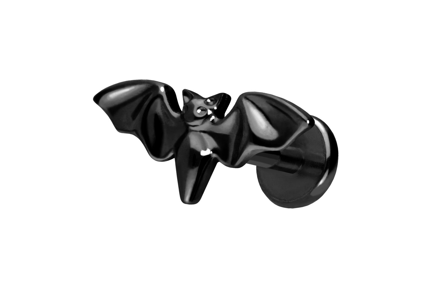 Titan Labret Piercing mit Push Fit FLEDERMAUS